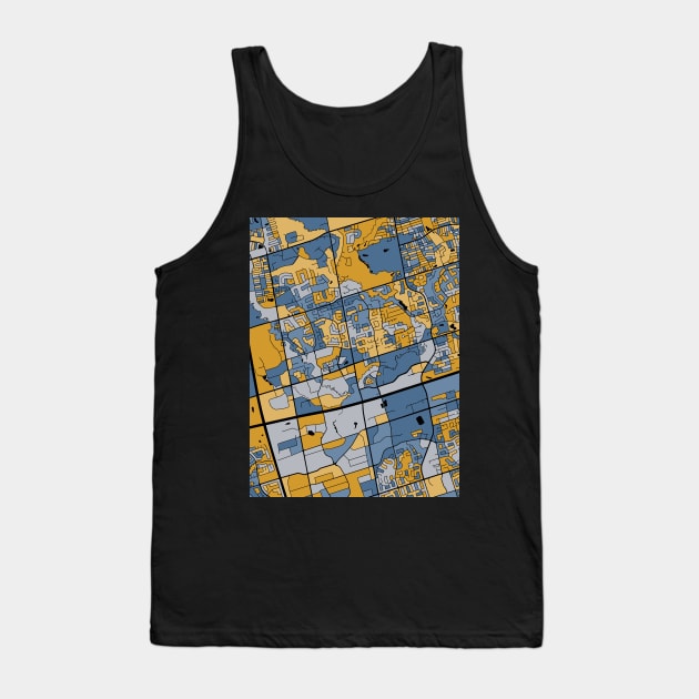 Markham Map Pattern in Blue & Gold Tank Top by PatternMaps